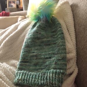 Cute beanie hat with multi color Pom Pom